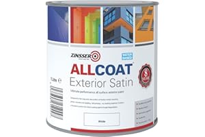 Zinsser Allcoat Exterior Water Based Paint Satin White - 1 Litre