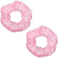 StyleBREAKER Damen Scrunchie Haargummi XXL – Mit Metallfeder-Print, Weinrot, 12 Cm Durchmesser
