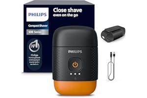 Philips Shaver 500 — kompaktowa golarka elektryczna, system Lift & Cut, ostrza SteelPrecision, głowice 3D Floating, golenie mokro i sucho, etui podróżne, blokada podróżna, magnetyczna nasadka, S595/05