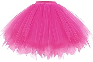 Gardenwed Tutu de Déguisement Danse Jupons Court Femme Jupe de Ballet Tulle Tutu 50s Jupon Rockabilly Retro Underskirt Vintage Petticoat Rock Roll 1950s Bal