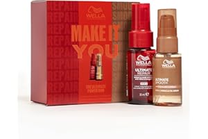 Wella Professionals Ultimate Repair x Smooth Duo Gift Set - Miracle Hair Rescue & Oil Serum - Repairing & Smoothening Hair Care Gift Set with Squalane, AHA & Omega-9 (30ml + 30ml)