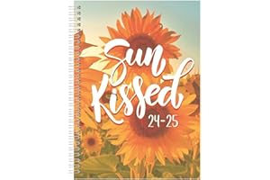 PRECIOUS LONDON 2024-2025 Academic Mid-Year Diary A5 Week to View Wiro Bound Planner Student Journal Organiser - SUN KISSED (Design No. 2)