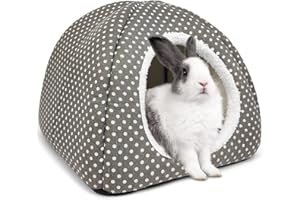Dyrdekly Kaninchenhöhle Großes Meerschweinchenbett Waschbares Haus und Versteck Fleece Versteckhütte für Indoor-Hasen Kleintierkäfig Zubehör