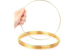 SOSMAR 10 Anillos Metálicos Dorados de 20 cm | Aros para Manualidades, Macramé, Atrapasueños, Coronas de Boda y Decoración de Flores
