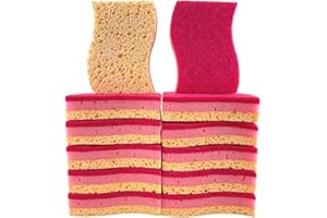 Cleverry Éponge à Vaisselle 7x10cm de, Pack de 12 éponges à Vaisselle Double Face, éponge pour Cuisine Super absorbante, Nettoyage à Usage intensif, Anti-Rayures, pour récurer, Cuisine, Salle de Bain