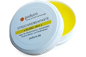 PODURO Blanc | Abziehpaste gelb - Lederbalsam/Streichriemenpaste für Streichriemen und Abziehleder