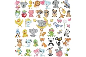MLLTECH 47 Pezzi Pittura Diamante Adesivo 5D per Bambini | Diamond Painting Adesivo Animali Elfi Diamond Painting Kit Completo, Diamond Painting Kit per Bambini 5D Artigianato per Bambini Principianti Adulti