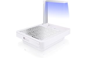 I·B·N G Aspirapolvere Professionale per Unghie da Scrivania per Pedicure e Manicure,con la Lampada del Chiodo e la Luce del LED,Velocità Regolabile,Nessun Sacchetto per la Polvere Necessario