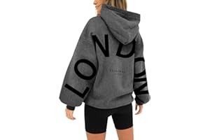 Sunggoko Backprint Hoodie for Damen Oversize Pullover Mit Kapuze College Hoody Athletic Sweatshirt Bequem Kapuzenpullover Outerwear Sweatjacken
