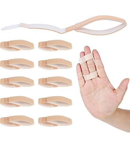 Buddy Tape Fasce Per Dita Imbottite: 10 Pezzi Color Sfumato, Riutilizzabili, Per Dita Mignolo Gonfie O Inceppate, Con Chiusura A Strappo