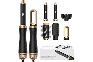 ‎OKWRAP Air styler 6 In 1 Airstyler Haarstyler Hair Styler Set 6 In 1 Mit Rundbürstenföhn Warmluftbürste föhn diffusor Airflow Lockenstab Automatisch, Volumen Föhnbürste,Für Glätten, Trocknen, Volumen, Locken