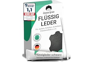 ‎EMMA GRÜN Emma Grün® Flüssigleder Reparatur Set Schwarz [1x7ml] - Leder Kratzer entfernen für Risse & (Brand-) Löcher - Leder Reparatur Set - Lederpflege Set für Sofa & Autositze - Kunstleder Reparaturset