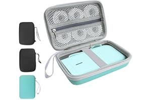 ROEOWENE Funda Estuche Rígido Compatible con Pristar P15/Nelko P21/NIIMBOT D110/SUPVAN E10/PRT Etiquetadora Bluetooth Portátil Mini Impresora de Etiquetas Adhesivas Label Maker Case (Solo Bolsa)-Verde