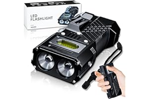 YANGTAI Latarka LED bardzo jasna, ładowalna latarka LED 50 0000 lumenów, 6 trybów świecenia, 2 x latarka taktyczna LED, zasilana bateriami, IPX6, wodoszczelna, do aktywności na świeżym powietrzu,