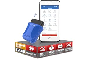 IKIKIN Drahtloser OBD2 Scanner Bluetooth, passend für iOS iPhone/Android automatisches Diagnose Scanwerkzeug Fahrzeug Fehlerprüfung Motorlicht OBDII Autocodeleser passend für alle OBDII-Protokollfahrzeuge