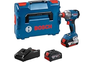 Bosch Professional 18V System Avvitatore a massa battente a batteria GDX 18V-285 (incl. 2 batterie GBA 4.0Ah, caricabatteria GAL 18V-20, L-BOXX)