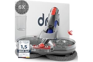 ‎DRIPL Dripl Wischaufsatz für Dyson V7/V8/V10/V11/V12/V15 Staubsauger, Elektrischer Bodenwischer mit Abnehmbaren Wassertank und 6 Waschbare Mopps + 1 Füllbehälter (V7/V8/V10/V11/V15/Gen5)