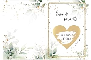 GEBETTER 6*Tarjetas de Rascar + 6*Sobres Kraft + 6*Adhesivos Rasca Corazón Dorado, Tarjetas Felicitación de la Suerte, Regalo Personalizado Anuncio Embarazo Testigo Boda Mensaje Sorpresa (En Blanco)