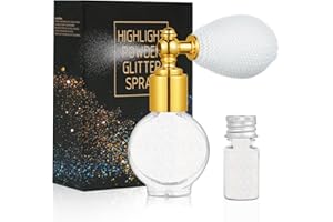 AOOWU Glitter Polvere Spray Corpo Viso Glitterato Con 1 Ricarica, Shimmer Sparkle Impermeabile per Festival di Halloween, Club, Feste (Colorato#)