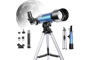 LIFELLERY Télescope Astronomique, Telescope Astronomique Enfant avec trépied, réfraction Professionnelle, grossissement jusqu'à 90x, Télescope de Voyage pour Enfants et débutants