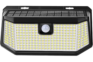 Lepwings Solar Lights Outdoor 238 LED z Czujnikiem Ruchu, Wodoodporna Lampa Słoneczna IP65, Reflektor Solarny 2000mAh, Kąt Świecenia 270°, 3 Tryby Reflektor Bezpieczeństwa do Garażu Ogrodowego