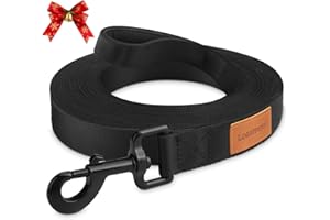 Looxmeer Training Leads for Dogs, 5m/16ft Nylon Long Line Dog Lead for Large Medium Small Dogs, Recall Obedience Dog Training Lead, Padded Handle & Storage Bag, Pet Leash for Tracking Camping Walking