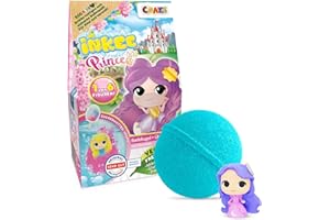 INKEE Surprise Princess – Bomba da bagno principessa con sorpresa, profumo zucchero filato e olio di mandorle, testata dermatologicamente, 100g, rosa o lilla