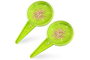 Milifox 2pcs Dispensador de Semillas con 5 Tamaños Ajustables,Herramientas de Jardín,Plantador Manual de Hortalizas