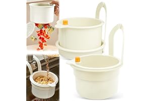 KOVSGQ Sieb für Spülbecken Abflusssieb Küchenspüle Waschbecken Sieb Waschbeckensieb Hängendes Abnehmbarer Snap Button Siebkorb für Spülbecken Aufhängen Waschen Organizer in Küche 2Stk(Weiß）