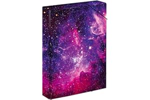 ‎BAAGL Baagl Heftbox für Schulranzen - Heftmappe A4 für Kinder mit Gummiband und Innenklappen - Sammelmappe, Sammelbox mit Gummizug für Jungen (Galaxy)