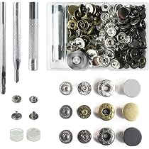 100 Pezzi Set Bottoni Automatici, Bottoni Automatici a Bottone in Metallo, Strumenti a Bottone, Bottoni a Pressione Cava, Pinza per Bottoni Automatici, Bottoni a Pressione Cava Vuoti Set