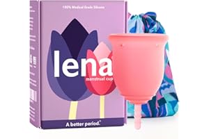 Lena Menstrual Cups, Reusable Period Cup, Tampons,Period Underwear and Menstrual Pads Alternative, Feminine Care, Silicone Menstrual Cup, Made in USA, Super Heavy Flow, Large, Pink