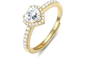 Chriscoco Pierścionki damskie, srebro próby 925, srebro próby 925, różowe złoto, pierścionek damski, regulowany, pierścionek zaręczynowy, pierścionek zaręczynowy, jubileusz, promise, srebro próby 925,