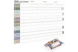 Vurtboly 2026 Yearly Wall Calendar with Stickers, 2026 Yearly Planner 366 Days Poster Calendar with Julian Dates, Thick Paper, Schedule Calendar for Home, Office, School Projects