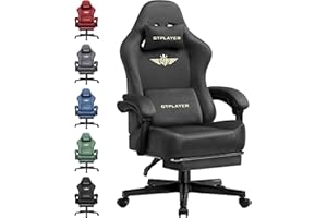 GTPLAYER Silla para Videojuegos, Transpirable, Silla de Oficina ergonómica, Tela, Silla ergonómica de PC, Respaldo Ajustable 160° y reposapiés Extensible, Gris
