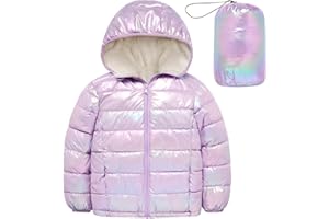 Kids4ever Manteaux pour filles Veste d'hiver Manteau rembourré Veste matelassée à capuche Coupe-vent Vêtements d'extérieur 4-12 ans