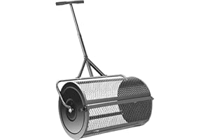 CAMPSOR Kompoststreuer, Streuwagen 24 Zoll, Düngerstreuer mit Verbessertem T-förmigen Griff, Kompostwalze für Rasendünger, Streusalz und Rasensamen