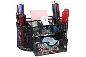 IOUGDSEC Organizer do przechowywania w biurze, metalowy organizer druciany z 9 przegródkami, uchwyt na ołówki, akcesoria biurowe, uchwyt na długopisy, wielofunkcyjne artykuły biurowe do domu, biura,