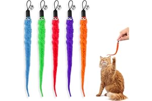 Hariendny 15 Pcs Cat Worms Refill Cat Toy Worms Cat Teasers Wand Toys Cat Wand Replacement Refill Furry Worm Toy with Bells for Cat Small Pet Interactive Supplies