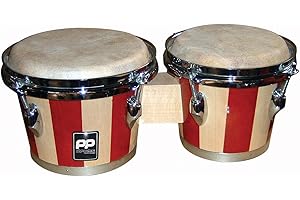 PP PERFORMANCE PERCUSSION HERALD PP5002 P.P Two Tone Wood Bongos Chrome Hardware