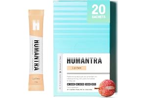 Humantra Electrolytes Powder Hydration Sachets - Lychee, 20ct | Zero Sugar Rehydration Drink Mix, 6 Essential Electrolytes - Plant-Based Electrolyte Sachets - Vegan, Sugar Free, Gluten Free