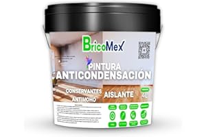BRICOMEX Pintura Anticondensación, Antihumedad, Aislante Térmico, Todo tipo de Paredes y Techos, Mate, Interior-Exterior (Blanco, 0,75 Litros)
