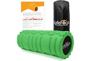 LyfeFocus Premium Trigger Point Foam Roller - Multi Pressure Point with 3 Unique Moulds for Muscle Tension - Specialist Approved Sports Massage Roller for Deep Tissue Therapy - with Carry Bag (Green)