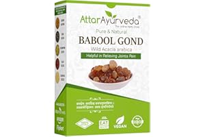 Attar Ayurveda Babul Gond Gum - Kikar Gond - Babool Gond - Acacia Arabica Willd 100% Natural, Free from Additives, Chemicals, or Preservatives 250 Grams
