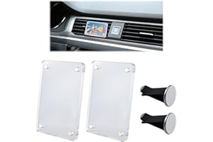 NineSSJLY 2er Set Auto Bilderrahmen Lüftung – Magnetischer Acrylrahmen für 6×9 cm Fotos, inkl. Klemmhalter mit Kleber – Auto Anhänger personalisiert, Foto Clip für Lüftung, Auto Deko