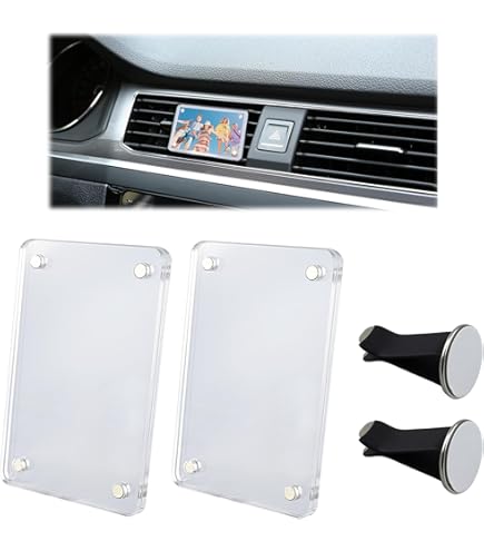 Acryl fotolijst, horizontale en verticale fotolijst voor tweeërlei gebruik met magnetische zuigkracht, dubbelzijdig gebruik 360° rotatie Helder frameloos bureaubladfotoblok, prijslijst Productdis