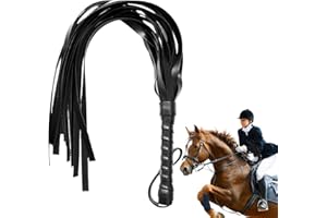 WZWZO Martinet, Martinet Cuir, Fouet Sexy érotique, Cravache Sexy érotique, Fouet Cuir, Cravache, Fouet SM, pour Les Sports D'équitation en Plein Air Entraînement Quotidien à l'équitation (Noir)