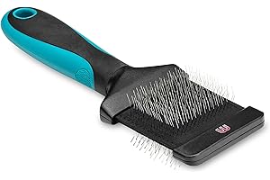 Mikki Dog, Cat Pro Slicker Brush - Remove Knots, Tangles and Moutled Hair - 2 Sided -Hard and Soft Pin