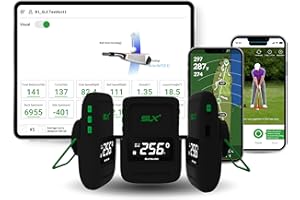 SECOND CHANCE Swing Logic SLX - Mini Monitor portátil híbrido de Lanzamiento de Golf, Distancia de la Pelota de Golf, Velocidad de la Pelota, Velocidad de la Cabeza del Palo, Factor de aplastamiento, Accesorios de