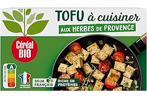 Céréal Bio Tofu à Cuisiner Bio Herbes de Provence – Riche en Protéines Végétales – Idéal pour Recettes Végétariennes – Source de Fibres – Sans Conservateurs